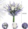 Artificial Flowers 9PCS Purple Lavender Tulip Bouquet Faux Silk Baby’s Breath Floral Arrangement Summer Wedding Home Table Centerpiece Decor